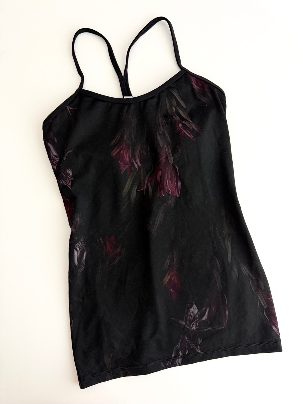 EUC Lululemon Black Painterly Floral Shelf Bra Tank